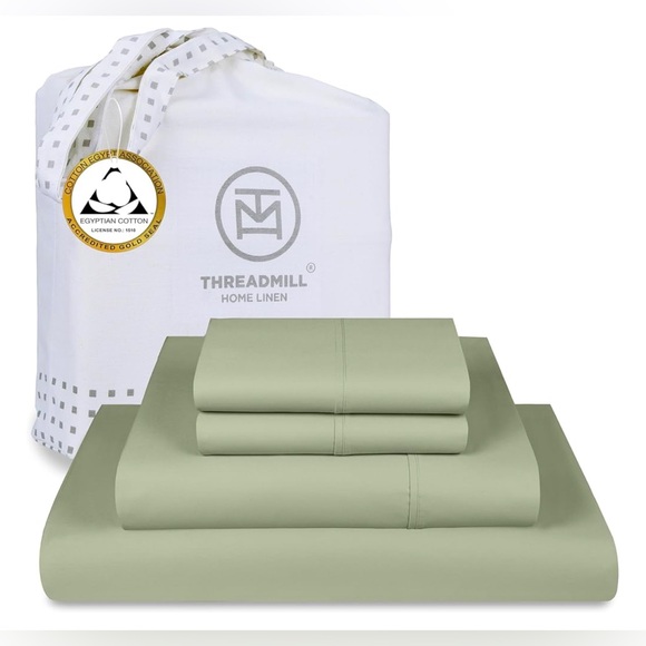 Threadmill Egyptian Cotton Twin Sheet Set | 100% Certified - Picture 1 of 3